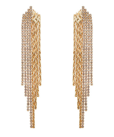 Rhinestone Chain Drop Earrings