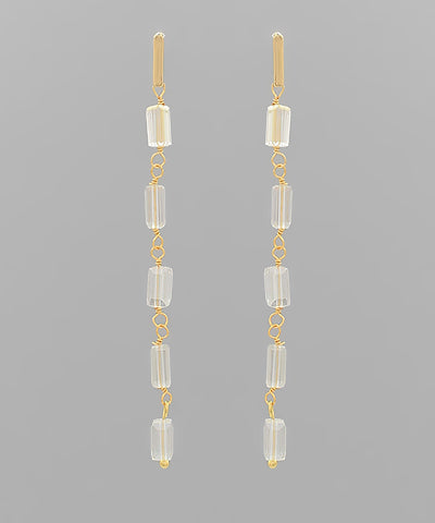 Glass Linear Drop Earrings
