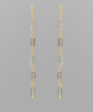 Load image into Gallery viewer, Glass Linear Drop Earrings
