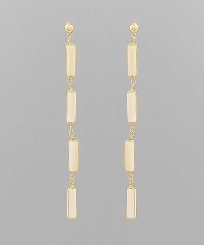 Four Tube Linear Drop Earrings
