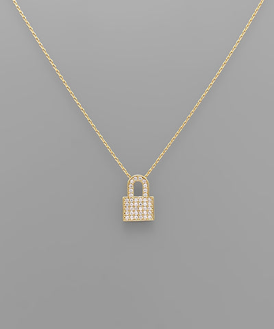 CZ Lock Necklace