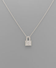 Load image into Gallery viewer, CZ Lock Necklace
