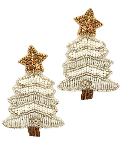 Beaded Xmas Tree Earrings