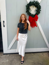 Load image into Gallery viewer, Becca Satin Midi Skirt- Cream
