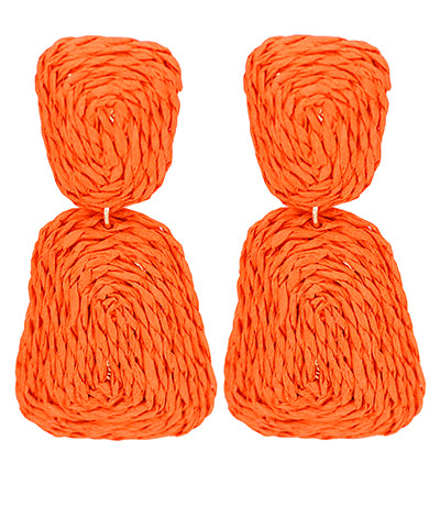 Wrapped Raffia 2 Trapezoid Earrings