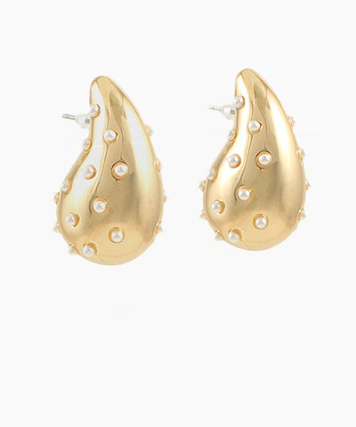 Dotted Puffy Teardrop Earrings