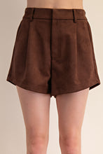 Load image into Gallery viewer, Maggie Suede Shorts- Brown
