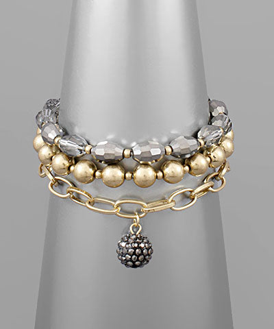 Fireball Charm Chain & Bead Bracelet