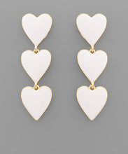 Load image into Gallery viewer, Epoxy Triple Heart Drop Earrings
