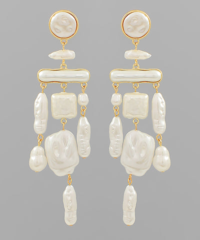 Multi Shape Pearl Drop Earrings