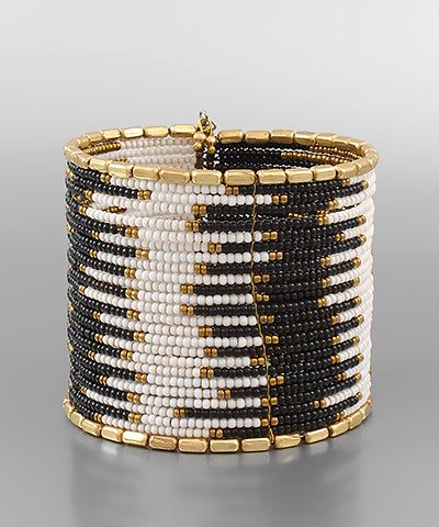 Seed Bead Multi Row Cuff