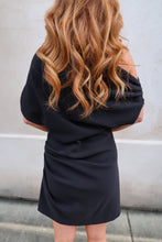 Load image into Gallery viewer, Noir Asymmetric Mini Dress
