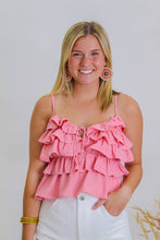 Load image into Gallery viewer, Sunshine Ruffle Tank-Pink
