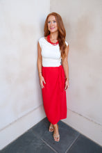 Load image into Gallery viewer, Cabo Woven Maxi Skirt-Red
