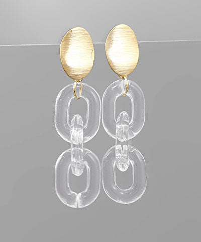 3 Oval Link Dangle Earrings