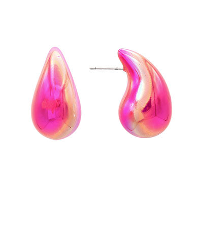 Puffy Marble Teardrop Earrings