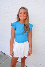 Load image into Gallery viewer, Alma Flutter Sleeve Top-Blue
