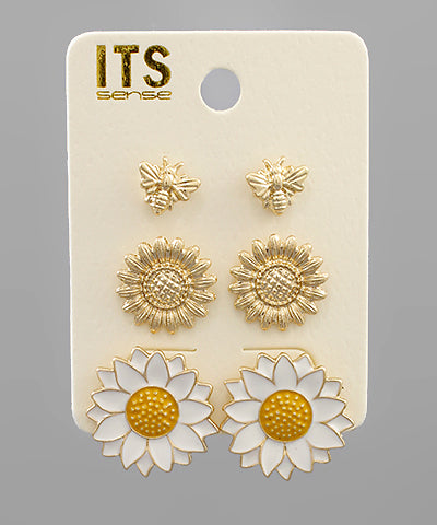 Flower Earrings Set