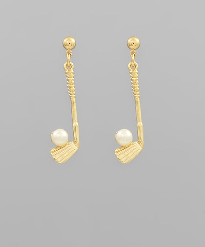 Single Golf Club Ball Earrings