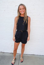 Load image into Gallery viewer, Cooper Linen Pleat Short Set-Black
