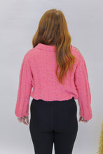 Load image into Gallery viewer, Gimmie More Collared Crop Sweater- Rose
