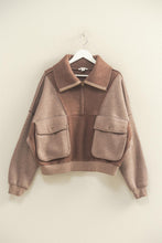 Load image into Gallery viewer, Turner Oversized Fleece Sweatshirt-Brown
