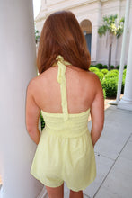 Load image into Gallery viewer, Lemon Smocked Eyelet Romper
