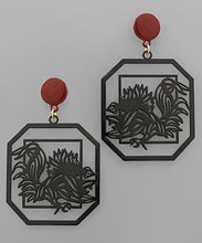 Load image into Gallery viewer, Gamecock Filigree Octagon Earrings
