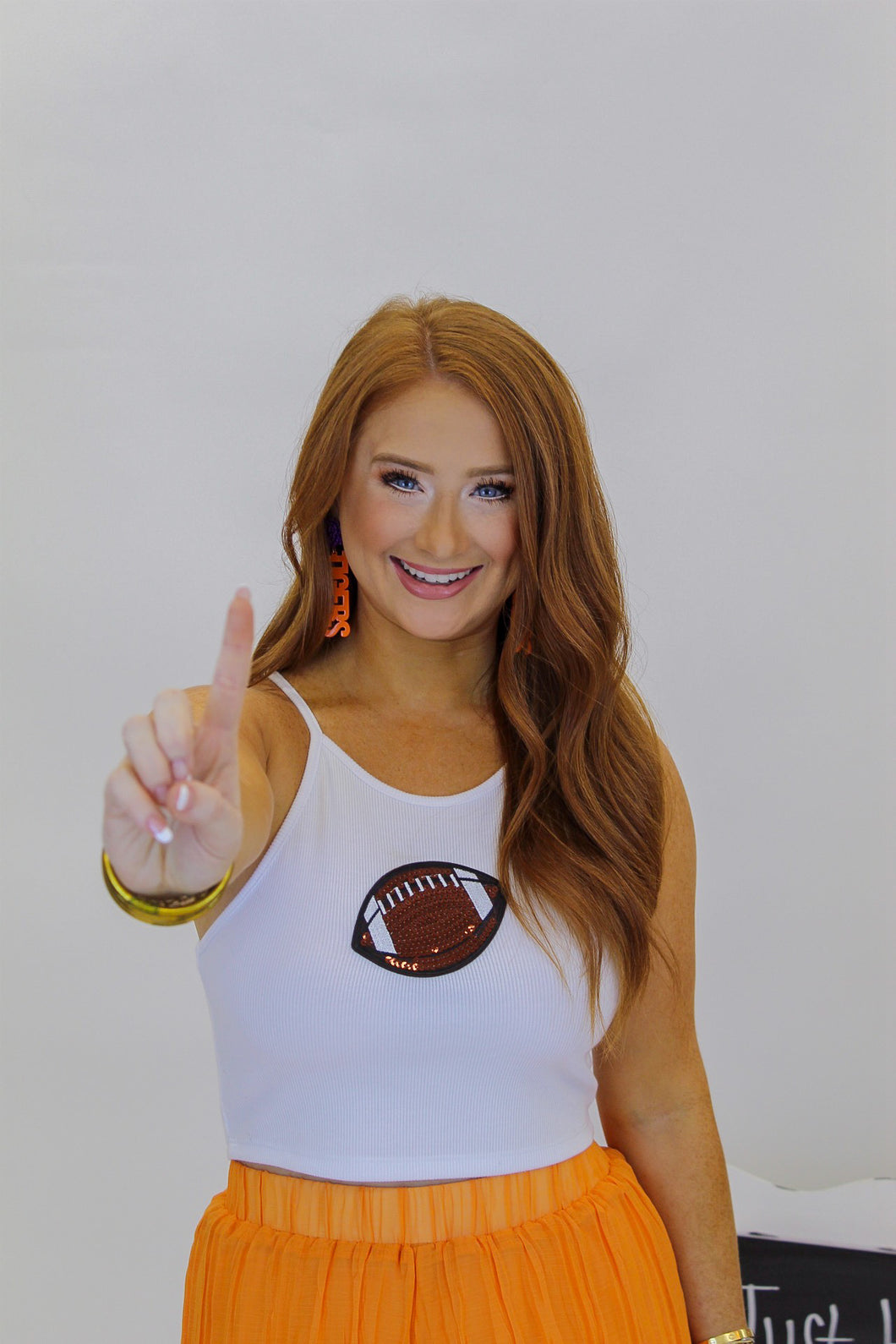 Kickoff Racerback Crop Top- White