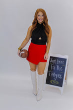 Load image into Gallery viewer, Lena Asymmetrical Wrap Skort -Red
