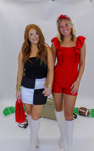 Load image into Gallery viewer, Ruby Cut Out Ruffle Romper- Red
