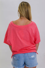 Load image into Gallery viewer, Necessary Love Oversized V Neck Tee-Coral
