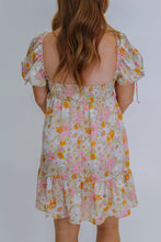 Load image into Gallery viewer, Peony Floral Mini Dress- Light Blue
