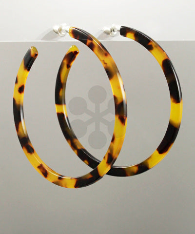 Acrylic Open Hoops - Tortoise