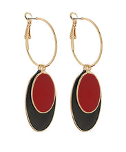 Load image into Gallery viewer, Gameday: Oval Dangle Hoops
