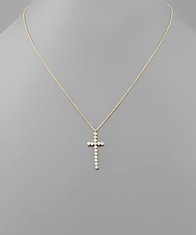 Crystal Beaded Cross Necklace