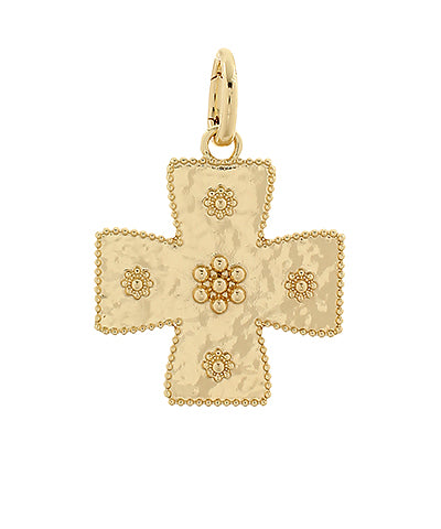 Textured Ball Studded Cross Pendant