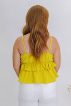 Load image into Gallery viewer, Sunshine Ruffle Tank-Chartreuse
