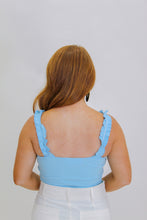 Load image into Gallery viewer, Bet You Ribbed Ruffle Strap Bodysuit-Blue
