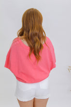 Load image into Gallery viewer, Necessary Love Oversized V Neck Tee-Coral
