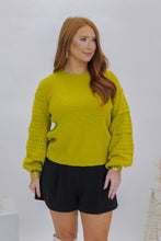 Load image into Gallery viewer, Wild Soul Puff Sleeve Sweater-Lime
