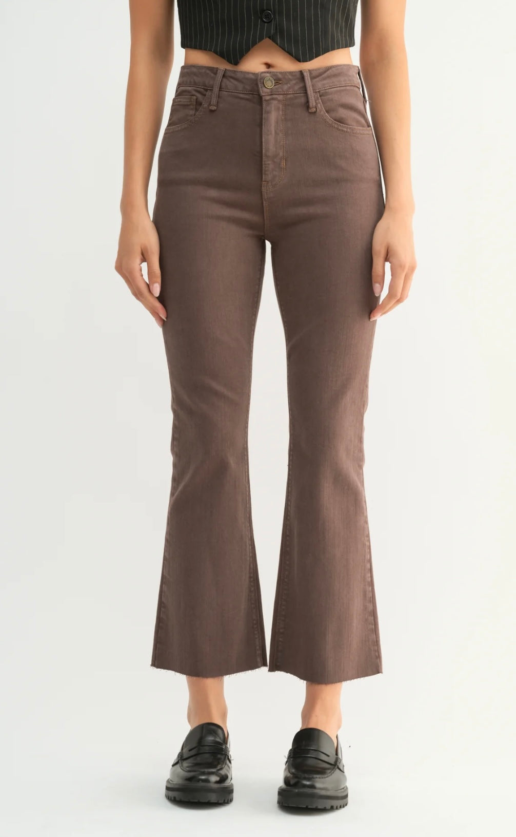 Demi Cropped Flare- Vintage Brown