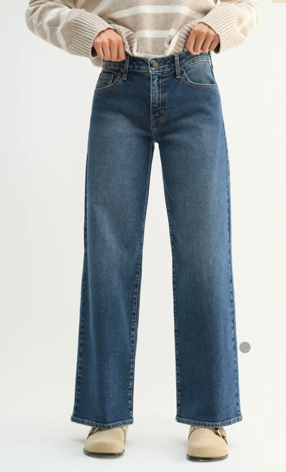 Mid Rise Wide Leg - Dark Denim
