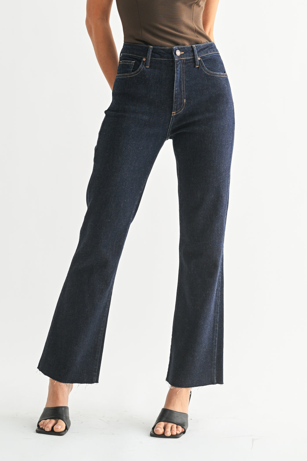 Jess Cropped Flare-Dark Denim