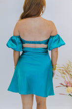 Load image into Gallery viewer, Speak Chic Satin Mini Dress- Teal
