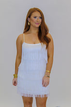Load image into Gallery viewer, Gatsby Fringe Mini Dress- White

