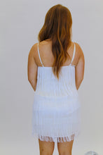 Load image into Gallery viewer, Gatsby Fringe Mini Dress- White
