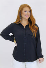 Load image into Gallery viewer, Brooklyn Button Down Top- Black
