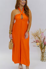 Load image into Gallery viewer, Dreamy Halter Neck Jumpsuit- Orange
