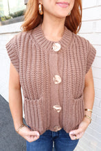 Load image into Gallery viewer, Teddy Knit Sweater- Brown
